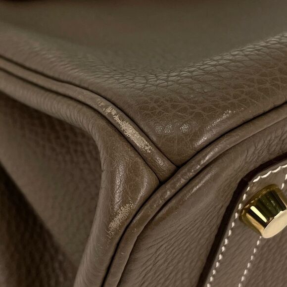 Hermes Birkin 30 Handbag Taurillon Clemence Etoupe C Women - Picture 6 of 14